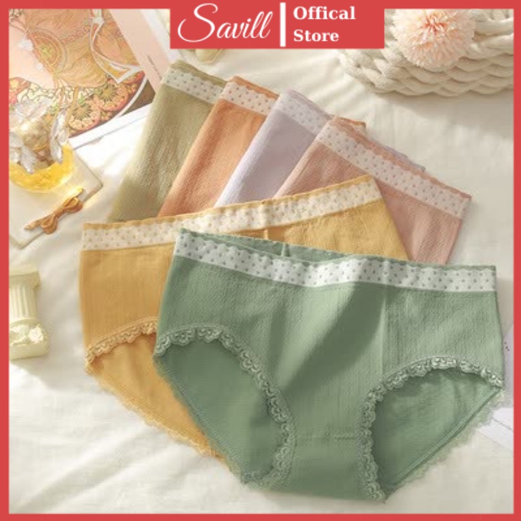 Quần Lót Nữ Cotton Co Dãn - Quần Lót Lưng Chấm Bi Thoáng Mát Không Cộm Q13