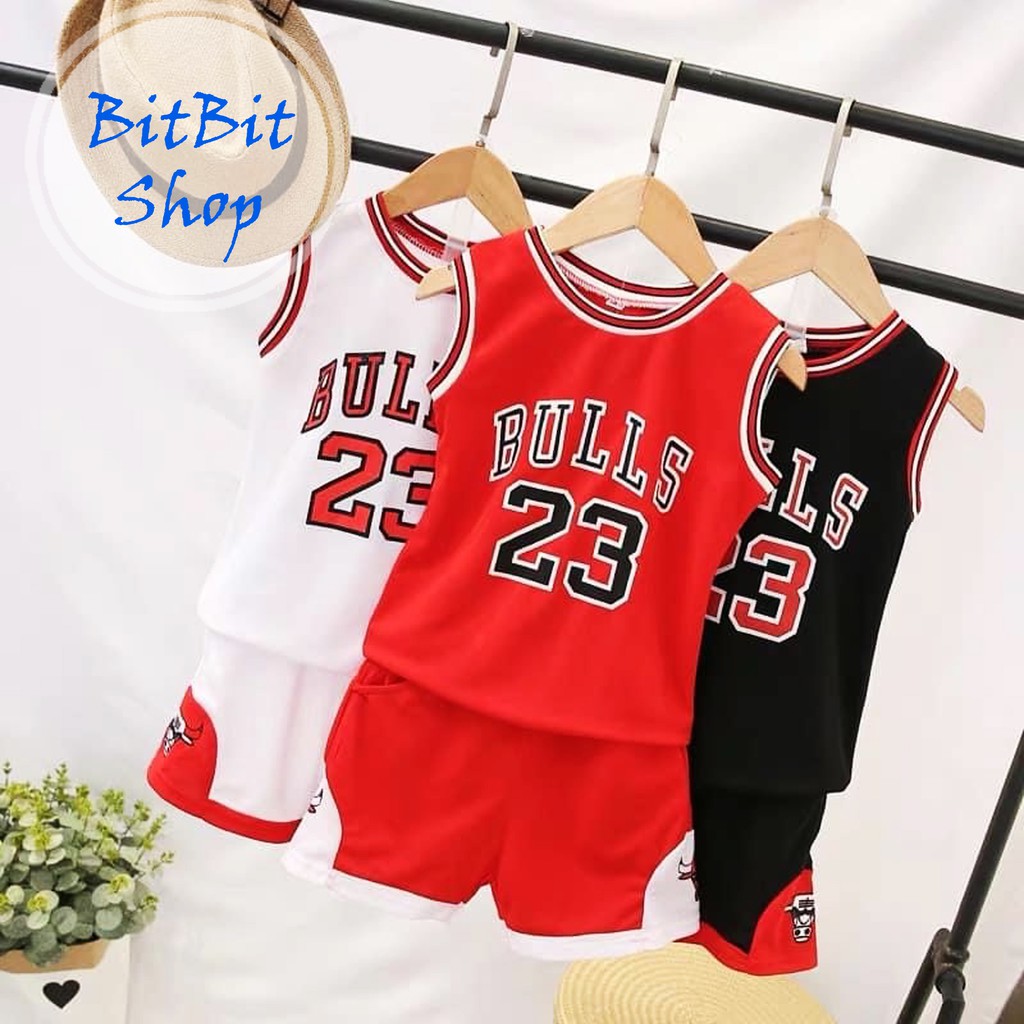 [Mã BITBITSHOP Giảm 10k] Set thể thao bóng rổ mùa hè cho bé cực mát bulls 23