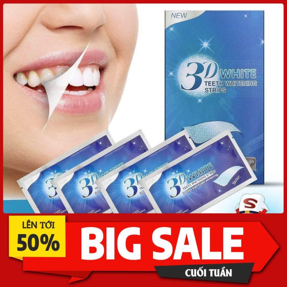 28 Miếng Dán Trắng Răng 3D White Whitening Strips (14 gói) H͟À͟N͟G͟ ͟N͟H͟Ậ͟P͟ ͟M͟Ỹ͟