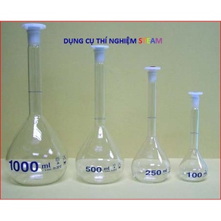 Bình định mức thủy tinh nút nhựa Onelab 10ml 25ml 50ml 100ml 250ml 500ml 1000ml