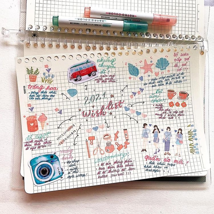 Sổ Klong Caro còng nhựa B5 giấy dày viết thư pháp