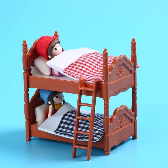 Mô hình giường ngủ mini dùng trang trí nhà búp bê ANDATOY AD967