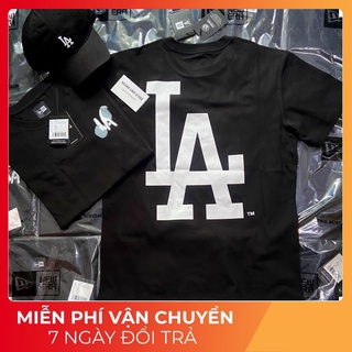 Áo thun newera x mlb big logo la handsign đen