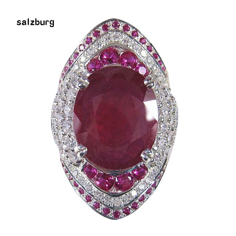 Nhẫn Đính Đá Ruby Nhân Tạo Thời Trang Cho Nữ