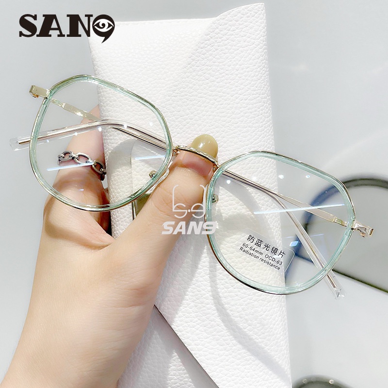 Kính mát thời trang Hàn Quốc chống ánh sáng xanh với gọng kim loại