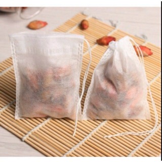 Túi lọc trà, cafe vải sợi không dệt dây rút size 8*10