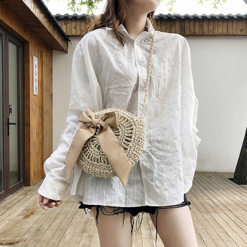 Túi đeo chéo rơm đan thời trang nữ tính