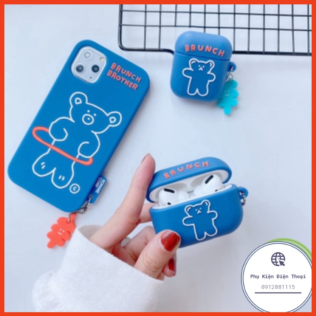 ☘️Tặng kèm móc treo☘️ Case bao airpod silicon 1 2 Pro 3 Brunch Brother - Vỏ bọc đựng tai nghe không dây i11 i12..AirP