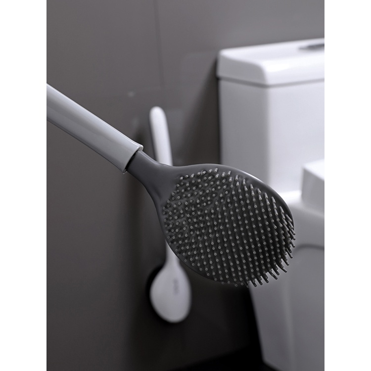 Bàn chải chà nhà vệ sinh/ bồn cầu bằng silicon không góc chết tiện dụng