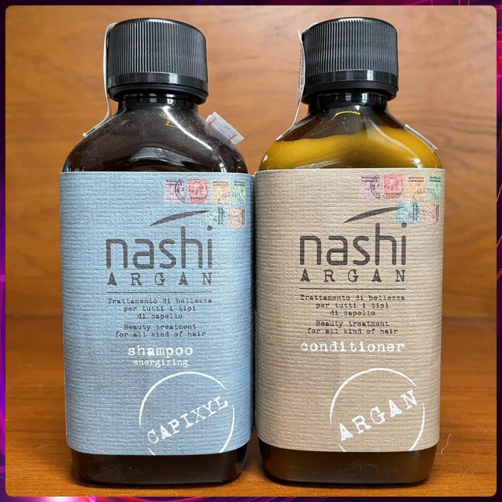 🇮🇹Nashi-Italia🇮🇹 Dầu gội xả chống rụng và kích thích mọc tóc Nashi Argan Energizing Hairloss Capixyl 200mlx2 a