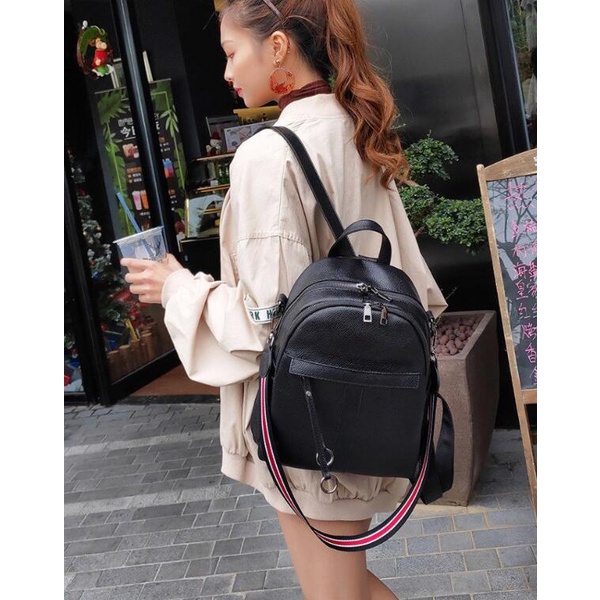 Balo Da Pu Cỡ Nhỏ Thiết Kế Đơn Giản Thời Trang Cho Nữ