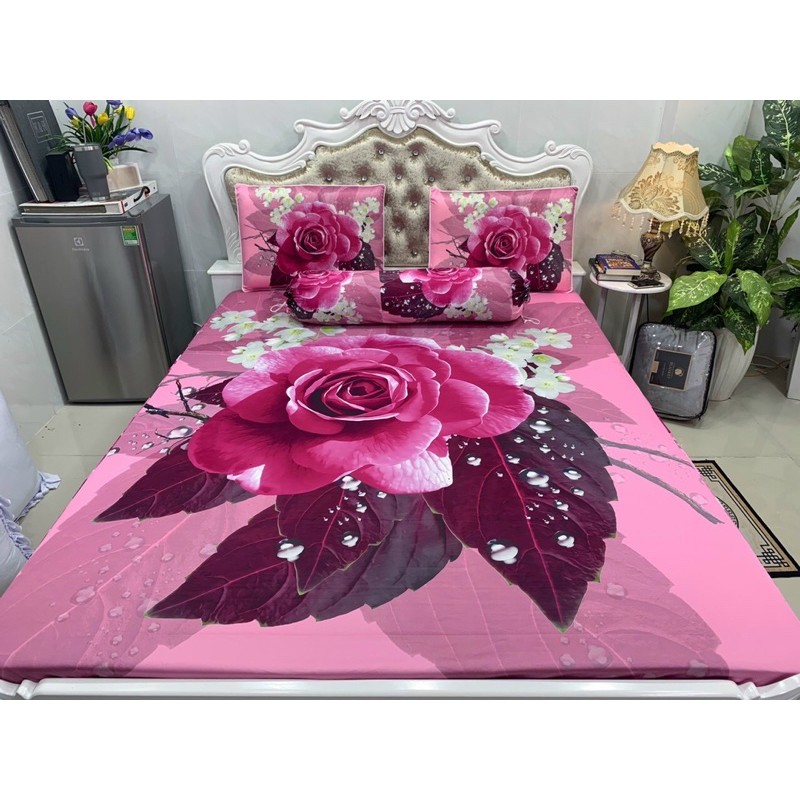 Drap thun lạnh 5D cao cấp mẫu hoa( 5 màu)