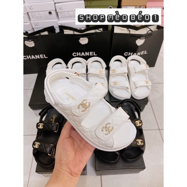 Sandal thể thao quai dán ngang tag xích đế bằng fullbox