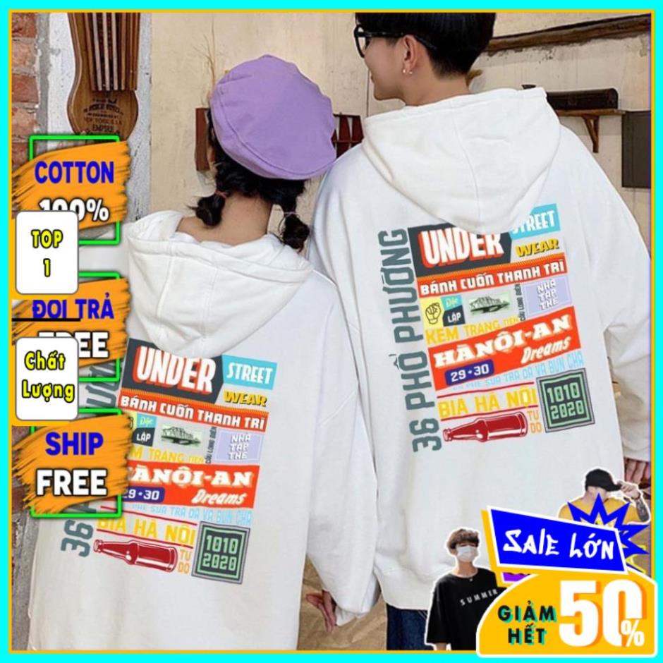 ÁO HOODIE CHẤT NỈ BÔNG Có Mũ IN LOGO Hà Nội, Áo SWEATER UNISEX Nam Nữ- In Hình Local Brand Dáng Đẹp Form Rộng HD3
