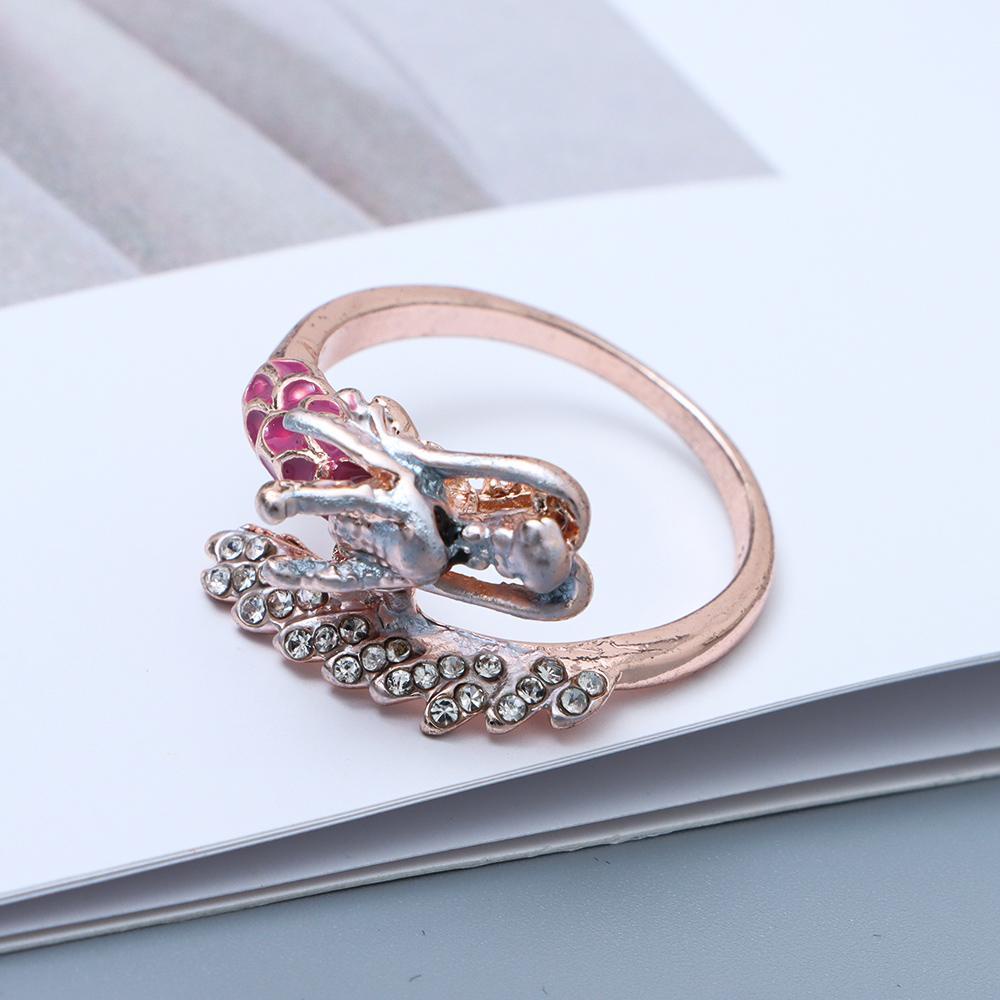 JONYE Nhẫn Hình Đầu Rồng Hoa Hồng Mới|Nhẫn Hở Thiết Kế Đơn Giản Thời Trang Cao Cấp