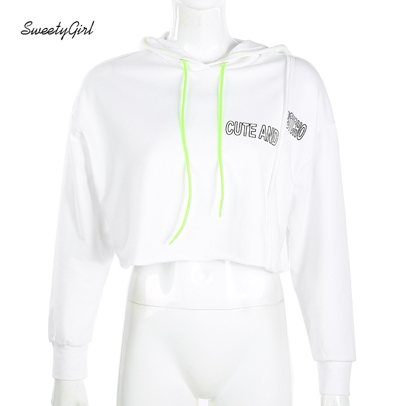 Áo Hoodie Tay Dài Dáng Rộng In Chữ Phong Cách Thể Thao Thời Trang Cho Nữ