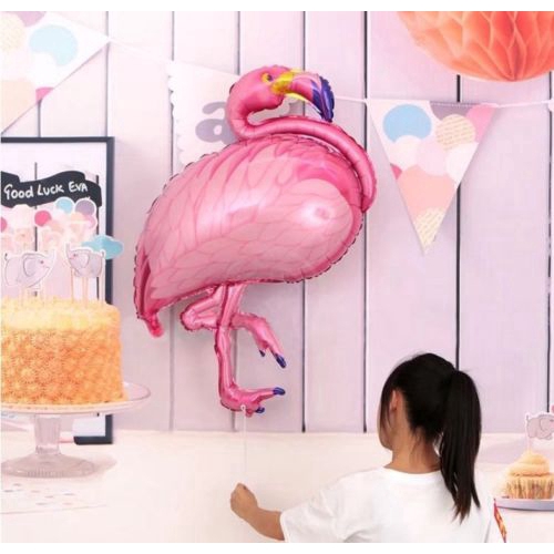 Bong bóng lá nhôm hình chim hồng hạc lớn dùng trong trang trí tiệc cưới tiệc sinh nhật