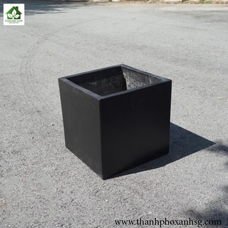 Chậu đá mài vuông 20cm đen