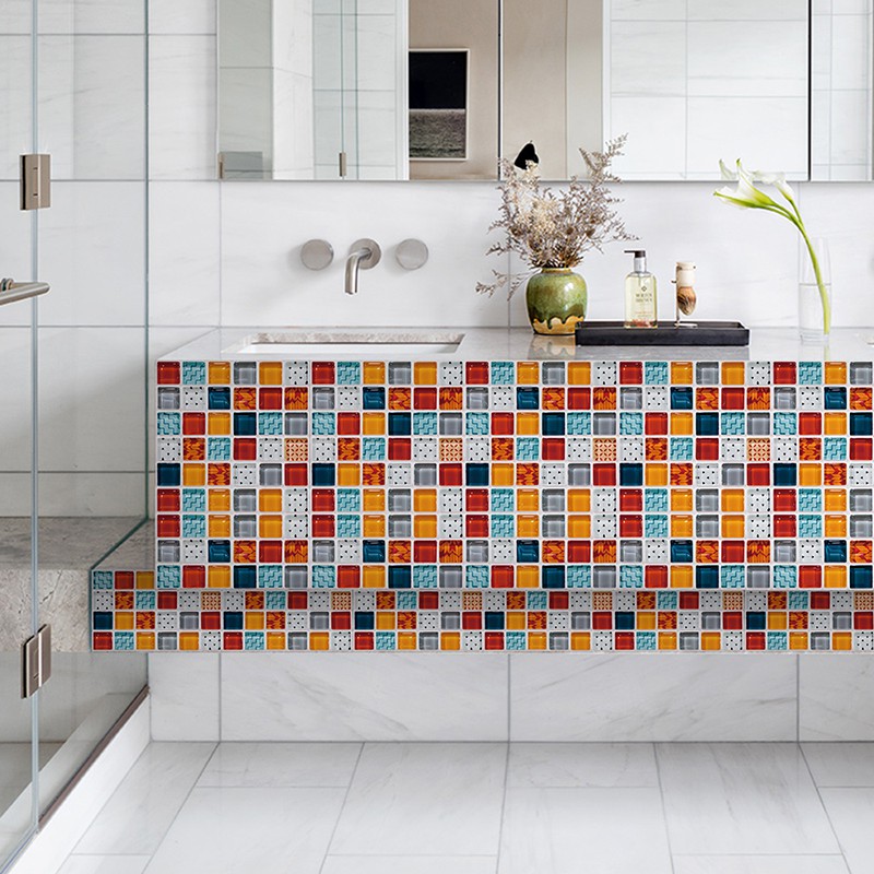 Nhãn dán tường PVC giả gạch 2D tự dính chống thấm nước chống dầu trang trí nhà bếp và phòng tắm | BigBuy360 - bigbuy360.vn