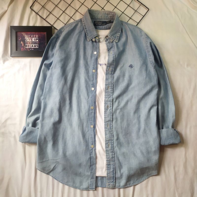 Sơ mi jeans 2hand hiệu Ralph Lauren chính hãng siêu phẩm (Kích thước dưới mô tả)