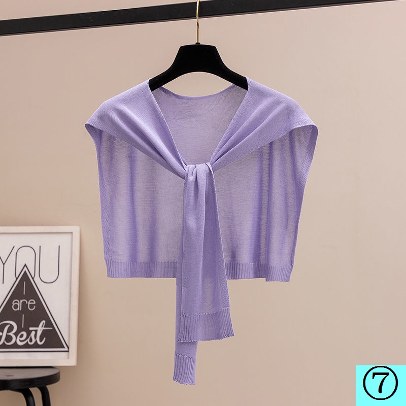 Áo Sơ Mi Nhỏ Vải Lụa Lạnh Dệt Kim Mỏng Nhẹ Bảo Vệ Vai Phong Cách Mới Thời Trang Mùa Hè Năm 2021 Dành Cho Bạn Nữ