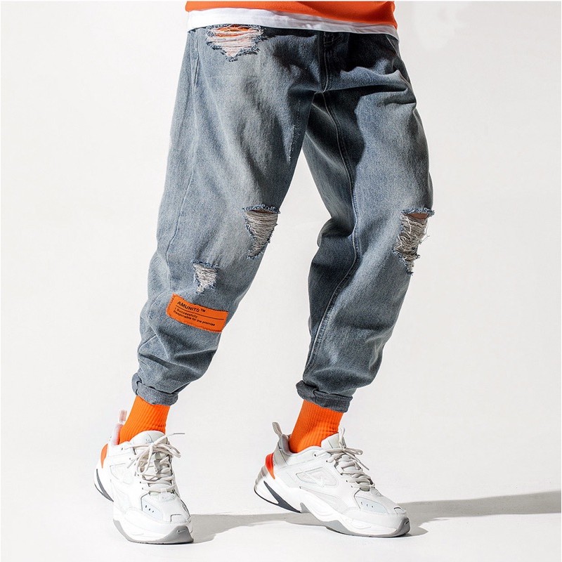 Quần jean OT dáng baggy, wash nhẹ, chất liệu cotton mỏng nhẹ mặc thoải mái | BigBuy360 - bigbuy360.vn