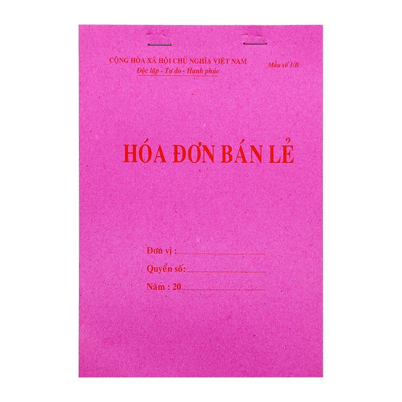 Hoá đơn bán lẻ 1 liên / quyển / 50 tờ