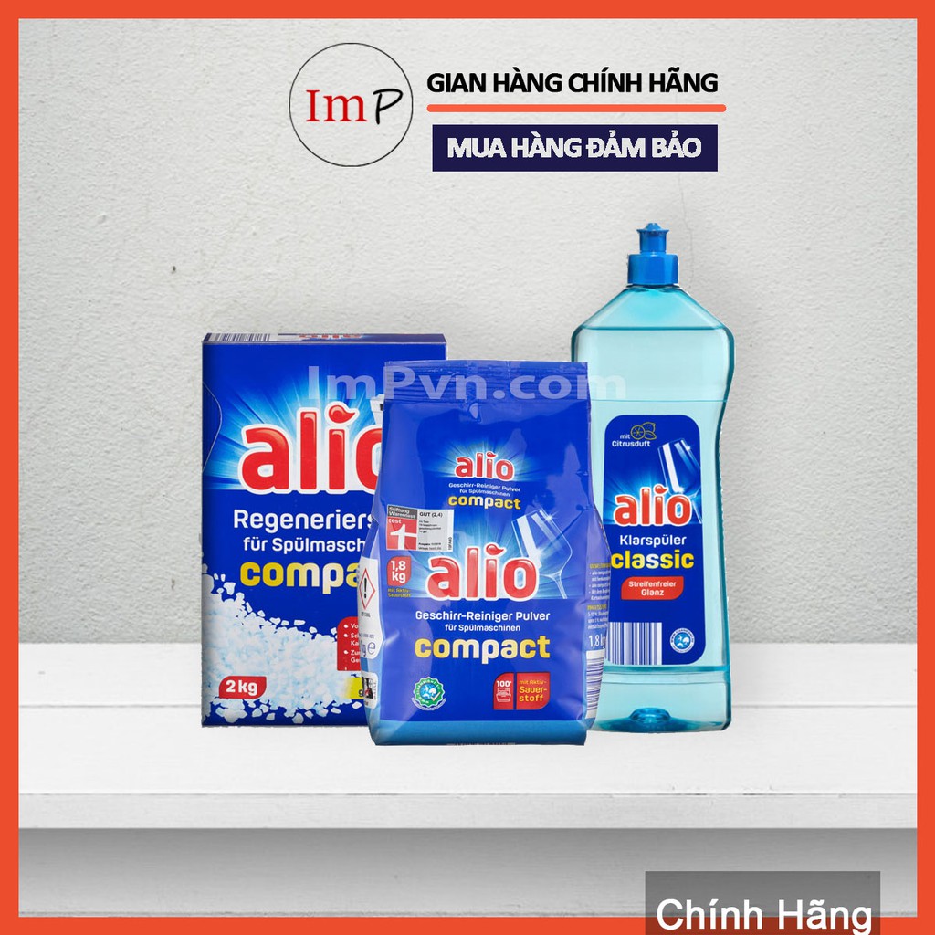 [TRỢ GIÁ THƯƠNG HIỆU]  Combo Bột rửa + Muối làm mềm + Nước làm bóng Alio