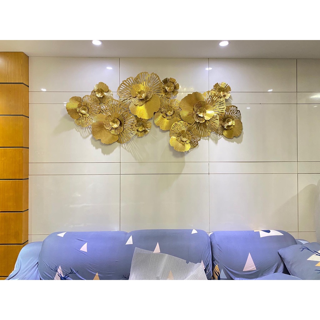 Tranh sắt treo tường nghệ thuật SENCOM, tranh decor trang trí hoa mai vàng cỡ lớn 1m8 - 950
