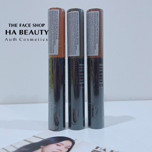 Mascara lông mày chống lem chống nước lâu trôi tông nâu trẻ trung The Face Shop Brow Lasting Proof Browcara Mascara 6.5g