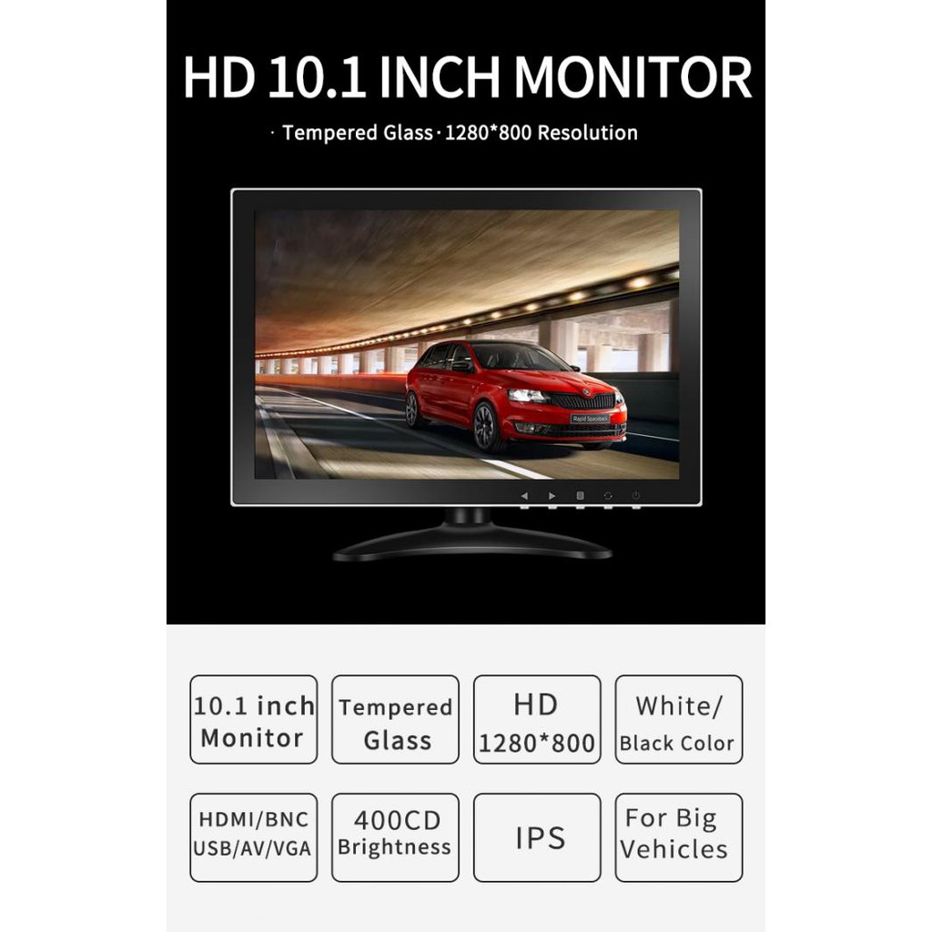 Màn Hình Taplo Ô Tô LCD 10,1inch Full HD 1280*800Pixels có có AV, HDMI, VGA, BNC, đầu nối USB , nhiều đầu nối. BH 6 thán | BigBuy360 - bigbuy360.vn