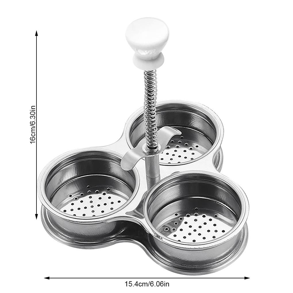 Dụng Cụ Luộc Trứng 3 Ngăn Chống Dính Bằng Thép Không Gỉ