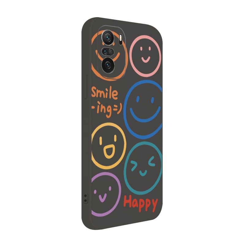 Ốp Điện Thoại Viền Vuông Mềm Hình Mặt Cười Cho Xiaomi Redmi Note 10 Pro 9S 9A POCO X3 NFC M3 Pro 5G