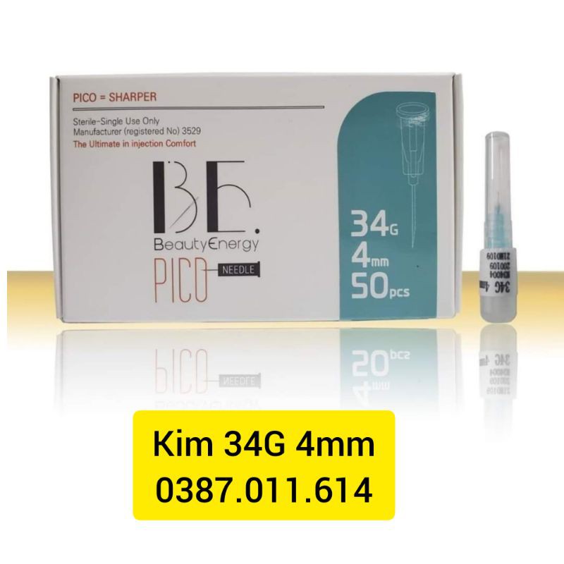 [Lẻ 1 cây] Đầu kim tiêm Nano 34G 4mm