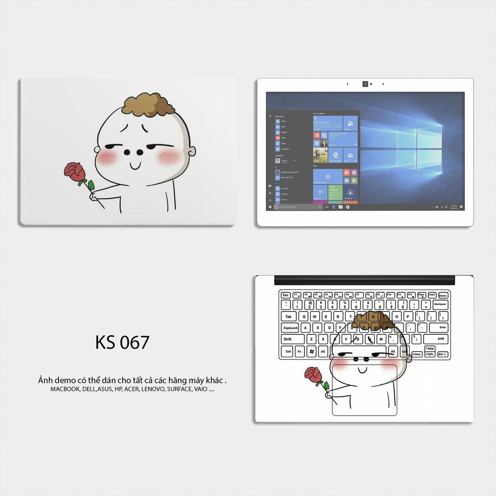 Skin Dán Laptop - Mẫu Quỳnh AKA + Củ Cải Trắng - Dành Cho Tất Cả Các Dòng Laptop