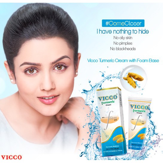 Sữa rửa mặt hữu cơ tạo bọt mờ thâm,ngăn ngừa mụn Vicco Turmeric Ấn Độ