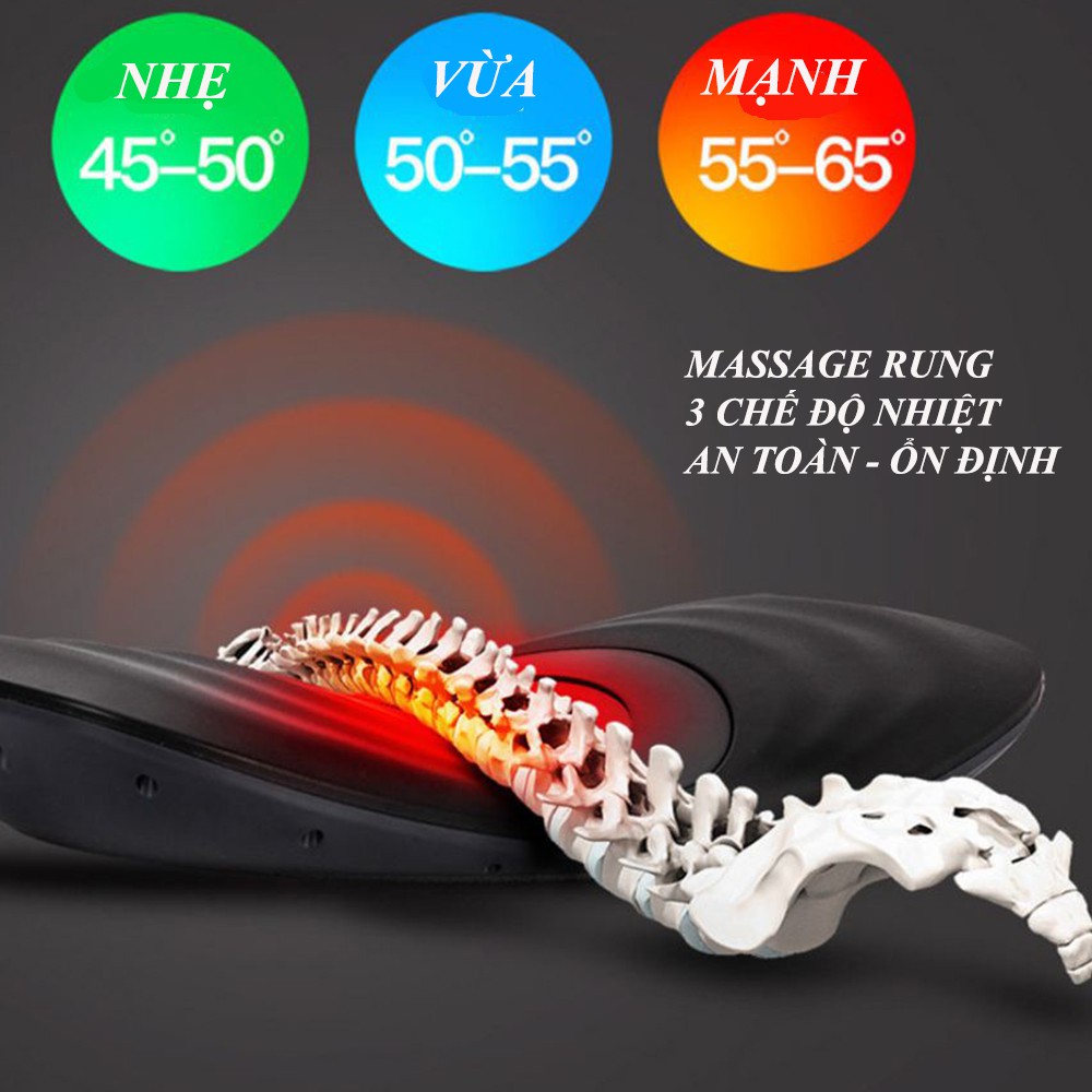 Máy Massage Lưng - Máy Mát Xa Lưng - Hỗ Trợ Cột Sống, Thoát Vị Đĩa Đệm, Massage Nhiệt Độ 45->65 độ.