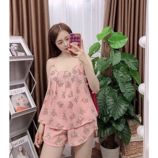 Bộ ngủ 2 dây lụa mango loại 1, mềm mịn, thoáng mát