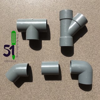 Tê 34 - Cút (Nối góc 90 độ) 34 - Chếch (Lơi) (Nối góc 45 độ) 34 - Măng sông (Nối thẳng) ống nhựa PVC phi 34 Tiền Phong