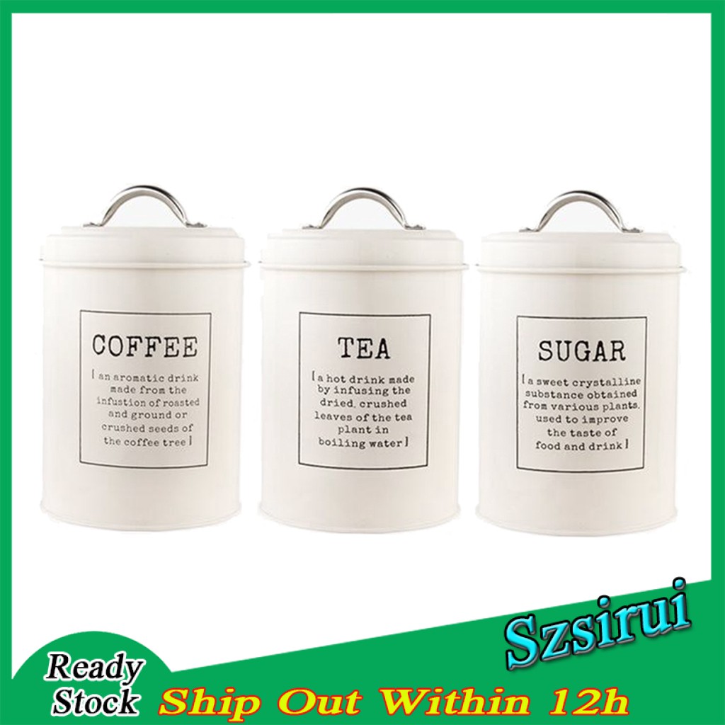 Set 3 Lọ Đựng Trà / Cà Phê Đa Năng Kèm Nắp Đậy Tiện Dụng | BigBuy360 - bigbuy360.vn