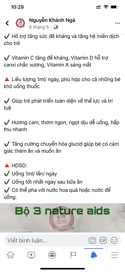 Bộ 3 sản phẩm nature aids: dha drop, multi vitamin, vitamin d3 hàng chính hãng