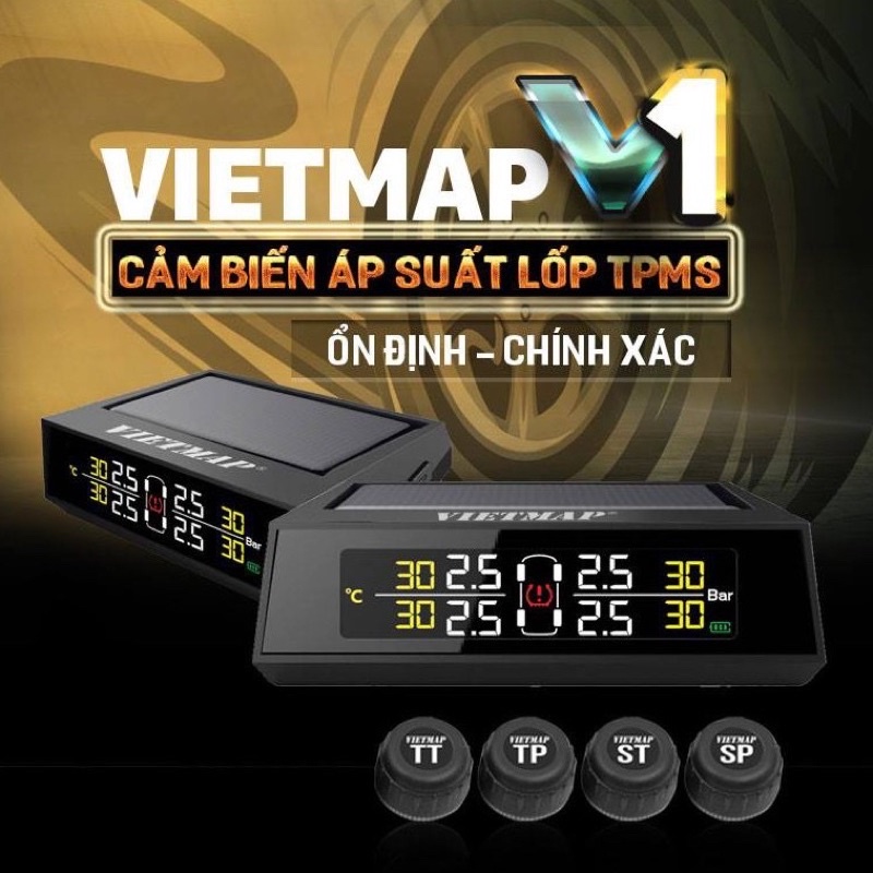 Cảm biến áp suất lốp- Cảm Biến Áp Suất Lốp VIETMAP V1 - TPMS Dành Cho Ô tô - HÀNG CHÍNH HÃNG Bảo hành 12 tháng