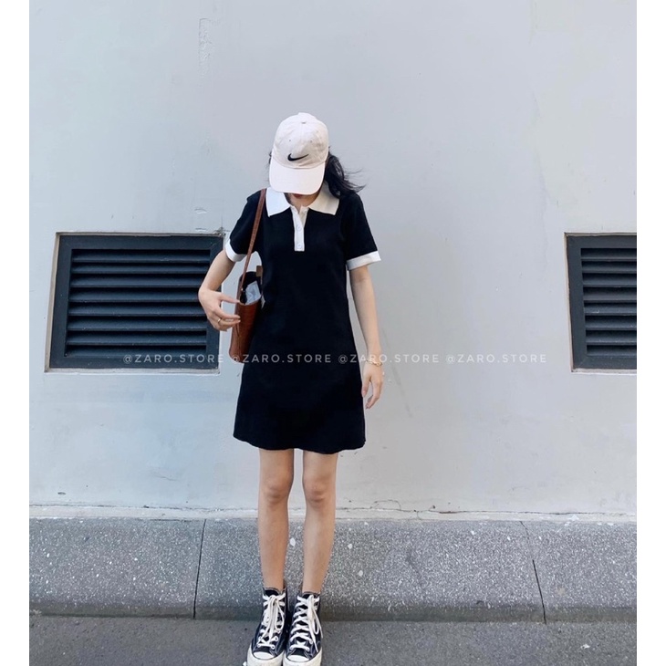 Đầm polo len tăm