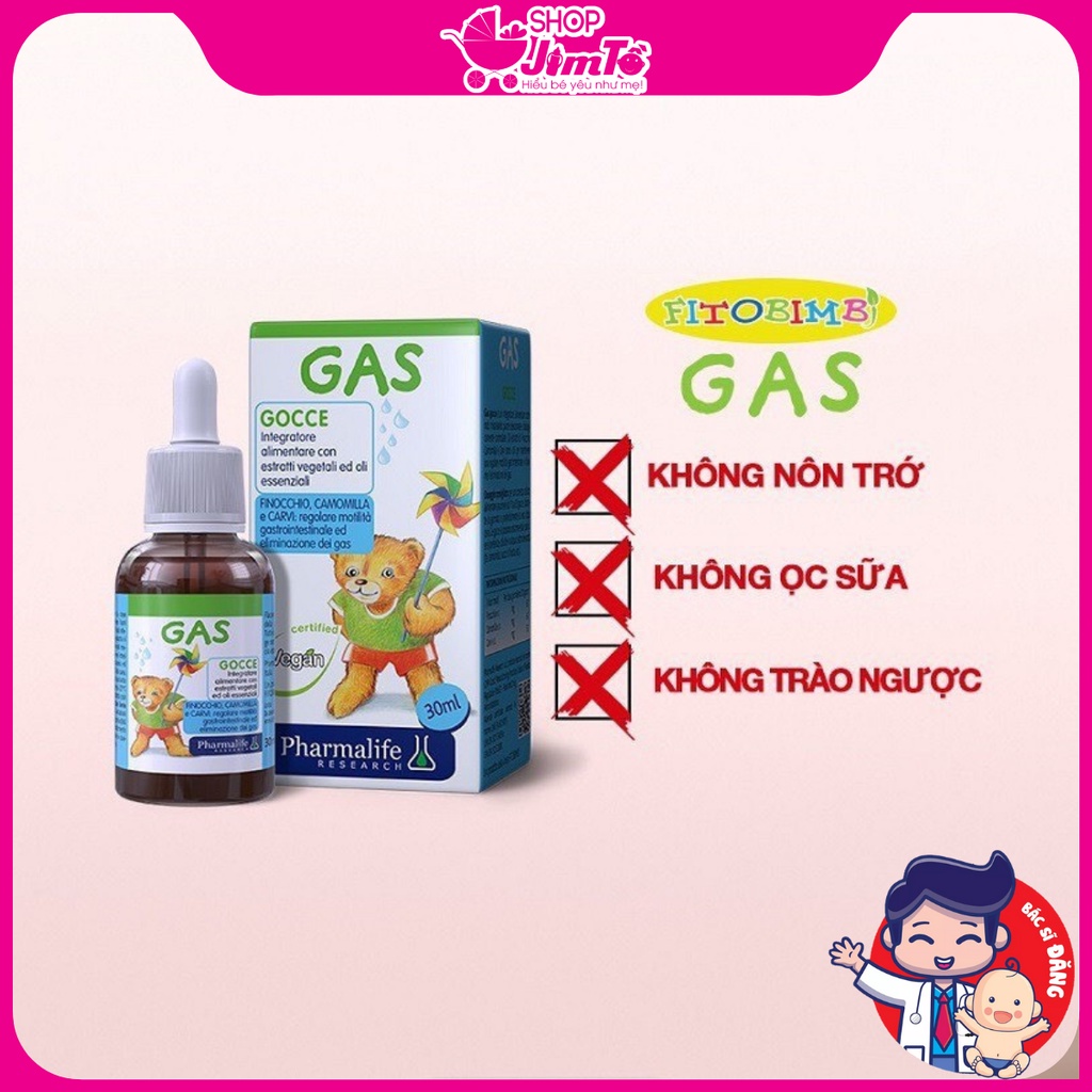 Siro Hỗ Trợ Thảo Dược Gas Fitobimbi Pharmalife Hỗ Trợ Tiêu Hoá Cho Bé Lọ 200ml