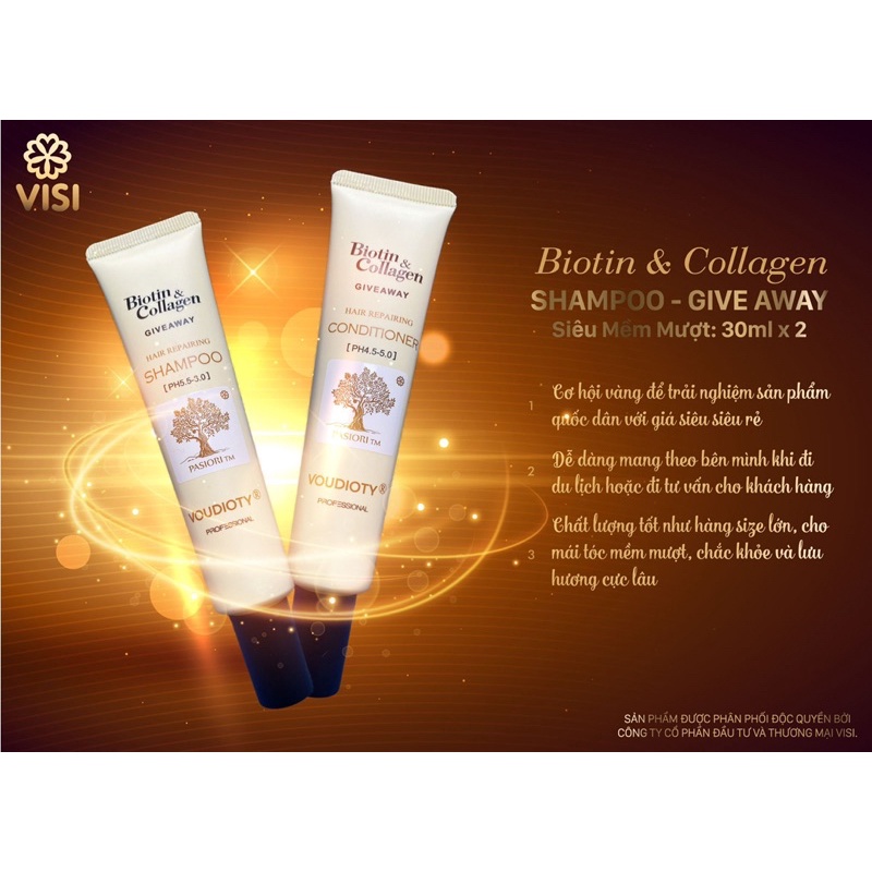Dầu gội xả mini Biotin Collagen, sữa tắm gói tiện lợi khi du lịch | Siêu thơm | Hàng chính hãng