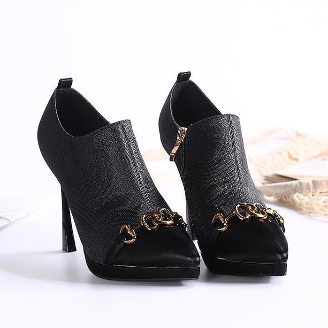 Giày Boot Cao Gót Mũi Nhọn Thiết Kế Mới Thời Trang Dành Cho Nữ