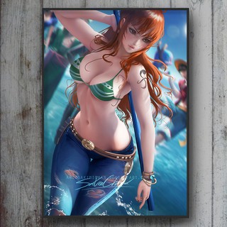 TRANH CANVAS ANIME ONE PIECE treo tường in theo yêu cầu 05 - Nami