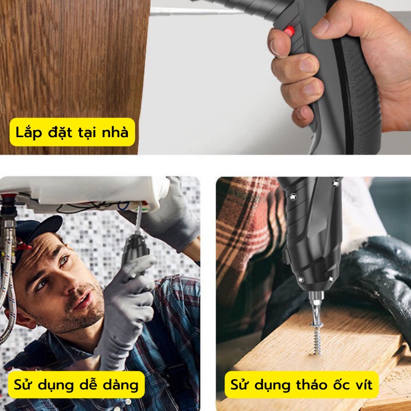 Máy Khoan Cầm Tay Máy Khoan Pin Bắt Vít Khoan Tường Tiện Lợi Moda.H