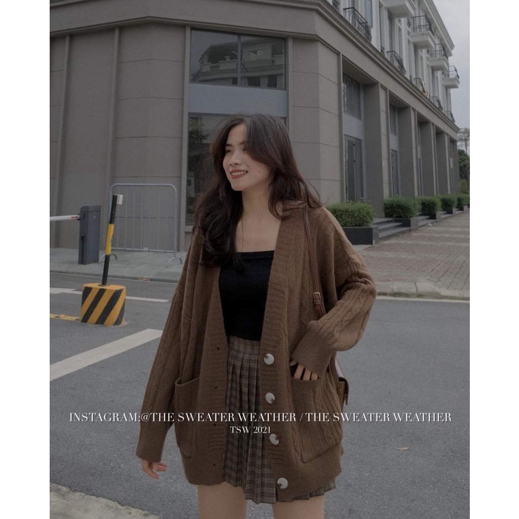 Áo khoác cardigan len thừng form RỘNG OVERSIZE, ÁO LEN CHẤT ĐẸP