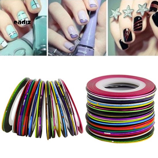 [Hàng mới về] 30 Cuộn Dây Dán Trang Trí Móng Tay Nghệ Thuật